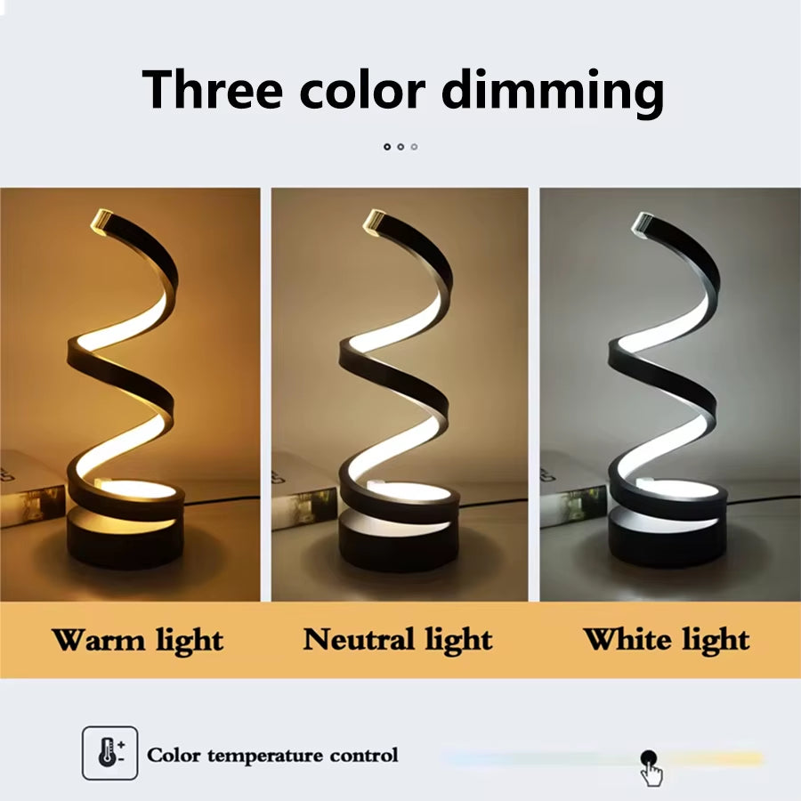 Modern Spiral Table LED Night 