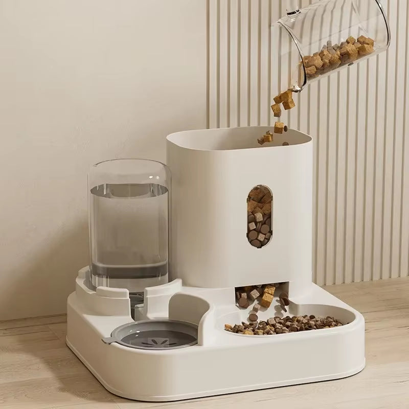 Automatic Feeder Cat Dog Food Bowl with Water Fountain Pet Large Capacity Prevent Overturning Cat'S Water Fountain Accessories