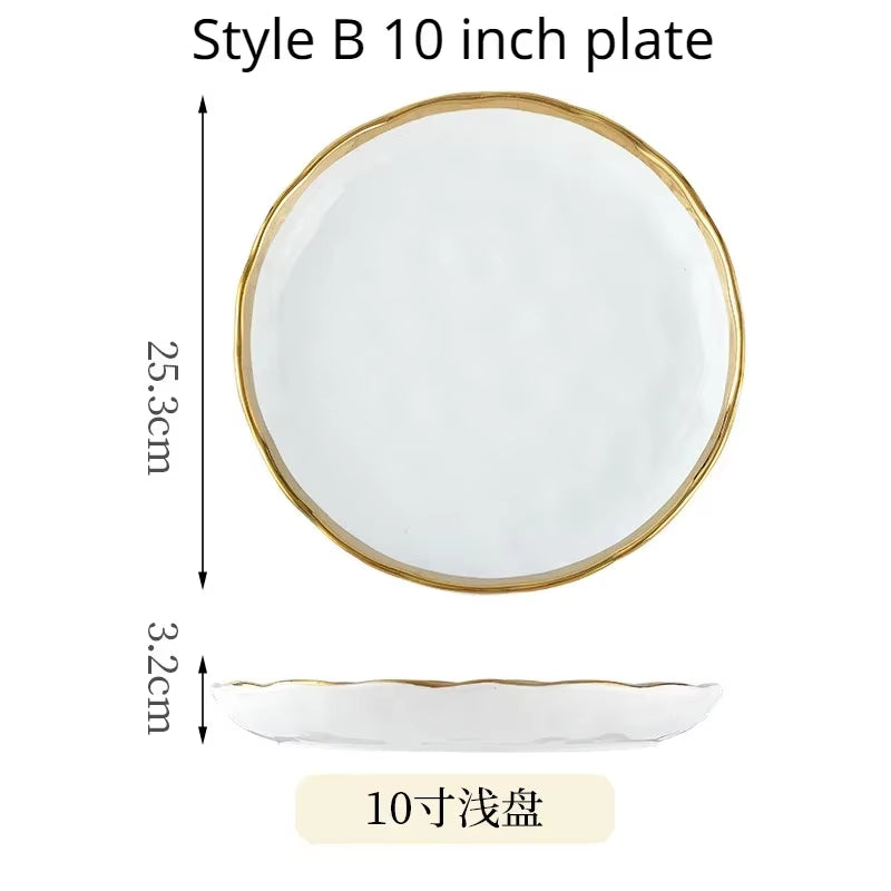 1Pcs White Ceramic Plate 