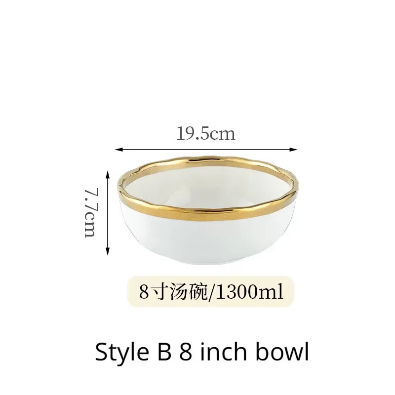 1Pcs White Ceramic Plate 