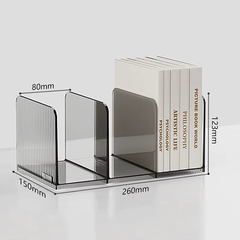 Transparent Bookends Stand Bookshelf Desktop Decorative Storage Rack Bookend Book Holder School Stationery