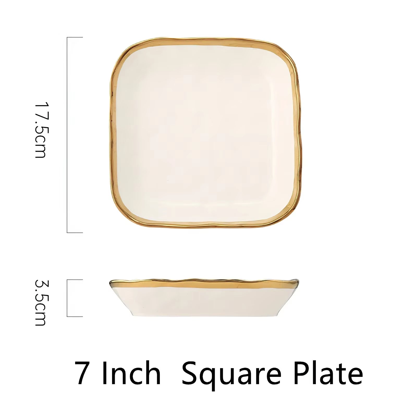 1Pcs White Ceramic Plate 