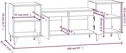 Brown Oak TV Cabinet 160x35x55 cm