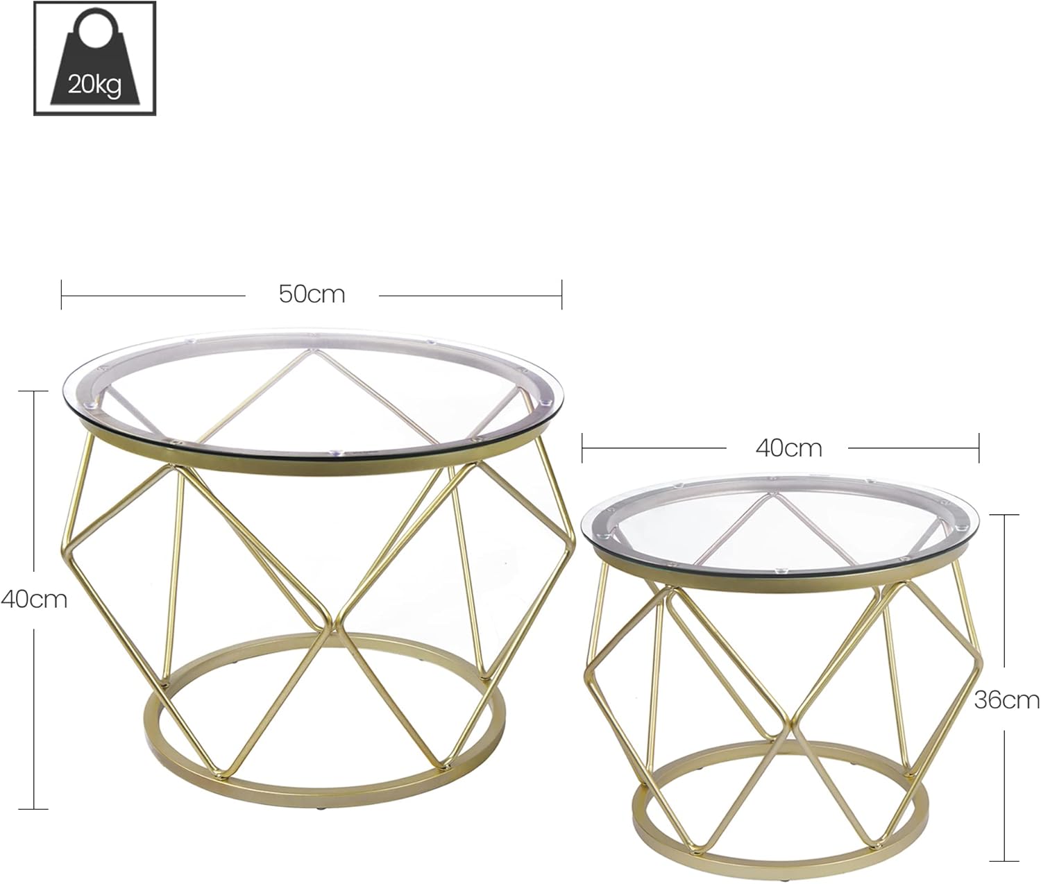 Round Coffee Table, Set of 2 Tables