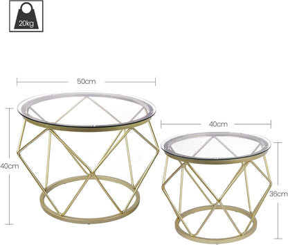 Round Coffee Table, Set of 2 Tables