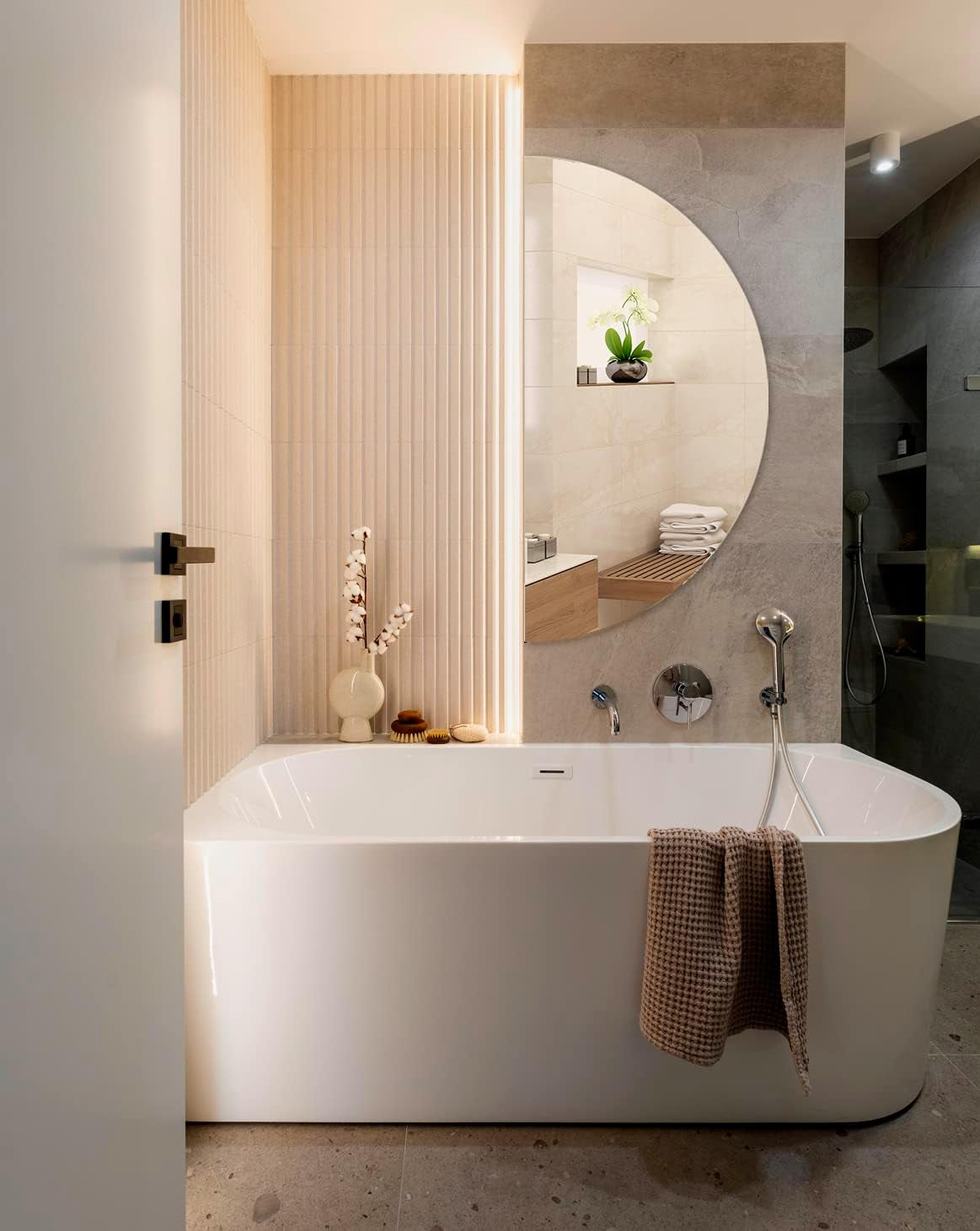 70 cm Minimalist Semi-Round Mirror for Bathroom