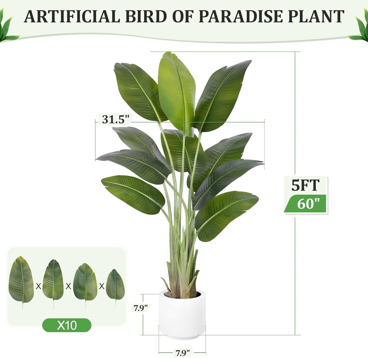 Artificial Bird of Paradise Plant, 150 cm Tall