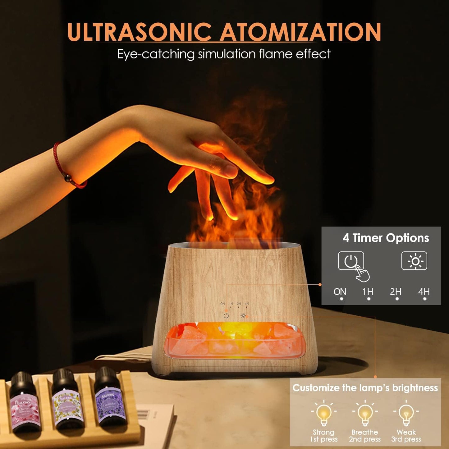 2 in 1 Essential Oil Diffuser & 100% Pure Himalayan Salt Lamp 