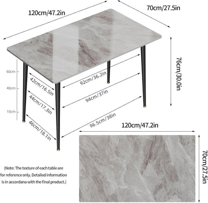 Gray Marble Dining Table 120x70 cm