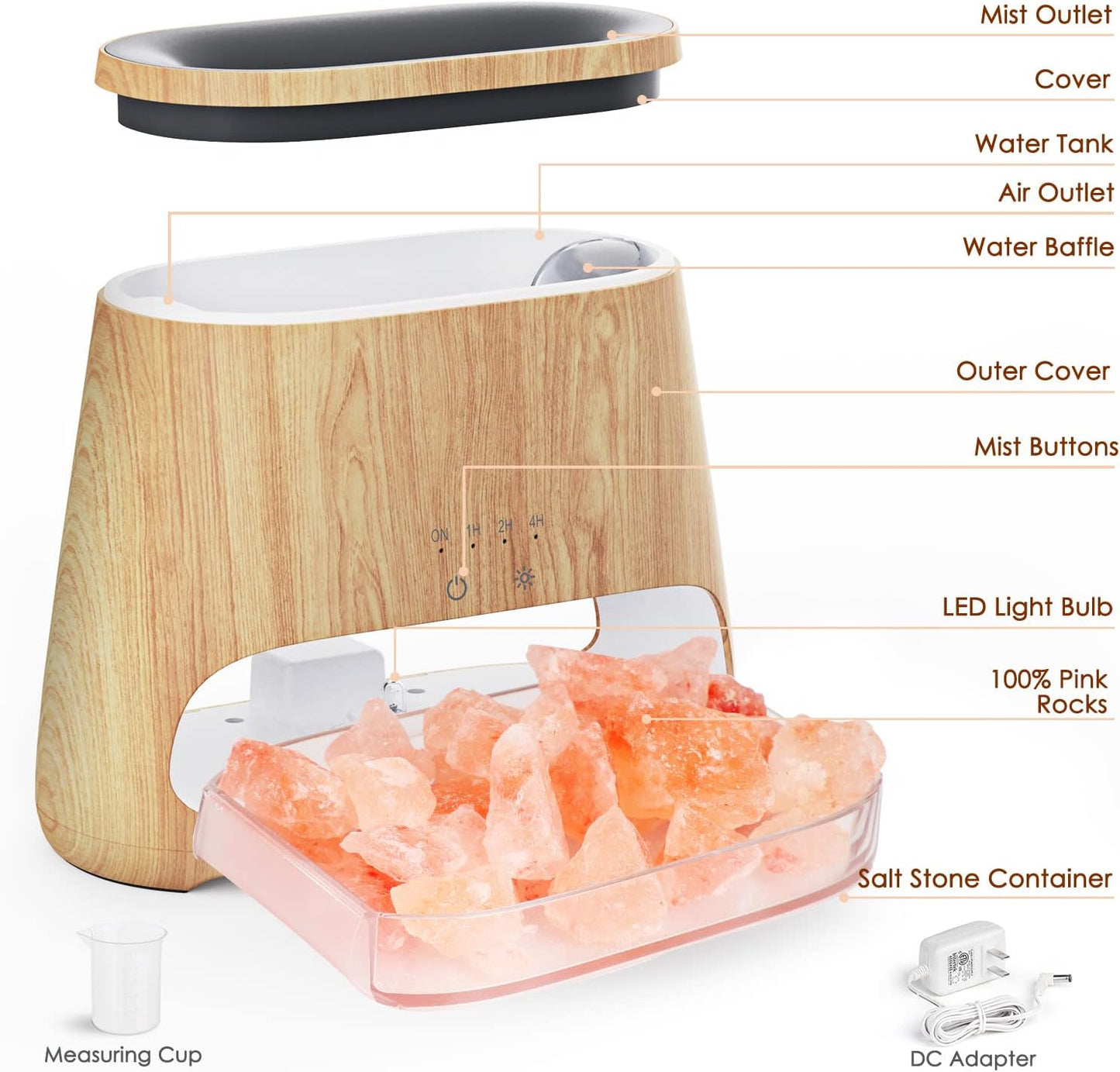 2 in 1 Essential Oil Diffuser & 100% Pure Himalayan Salt Lamp 