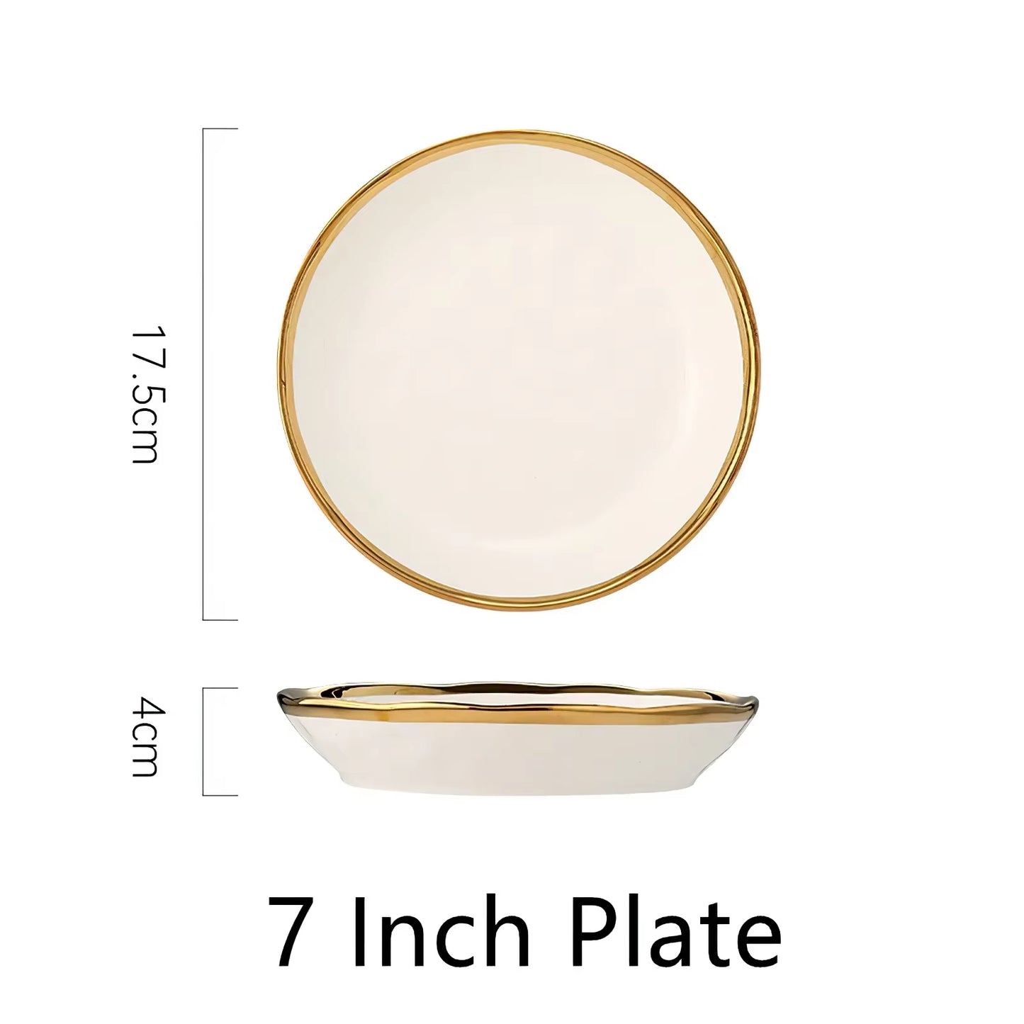 1Pcs White Ceramic Plate 