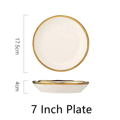 1Pcs White Ceramic Plate 