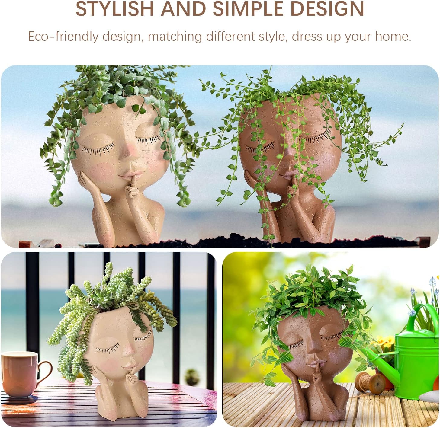 Creative Human Head-Shaped Vase