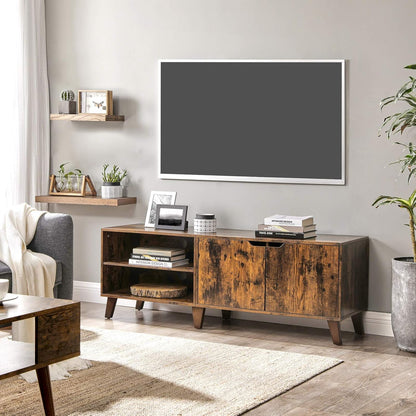 TV Cabinet with 2 Doors, Adjustable Shelves, 140 cm Long, for Living Room