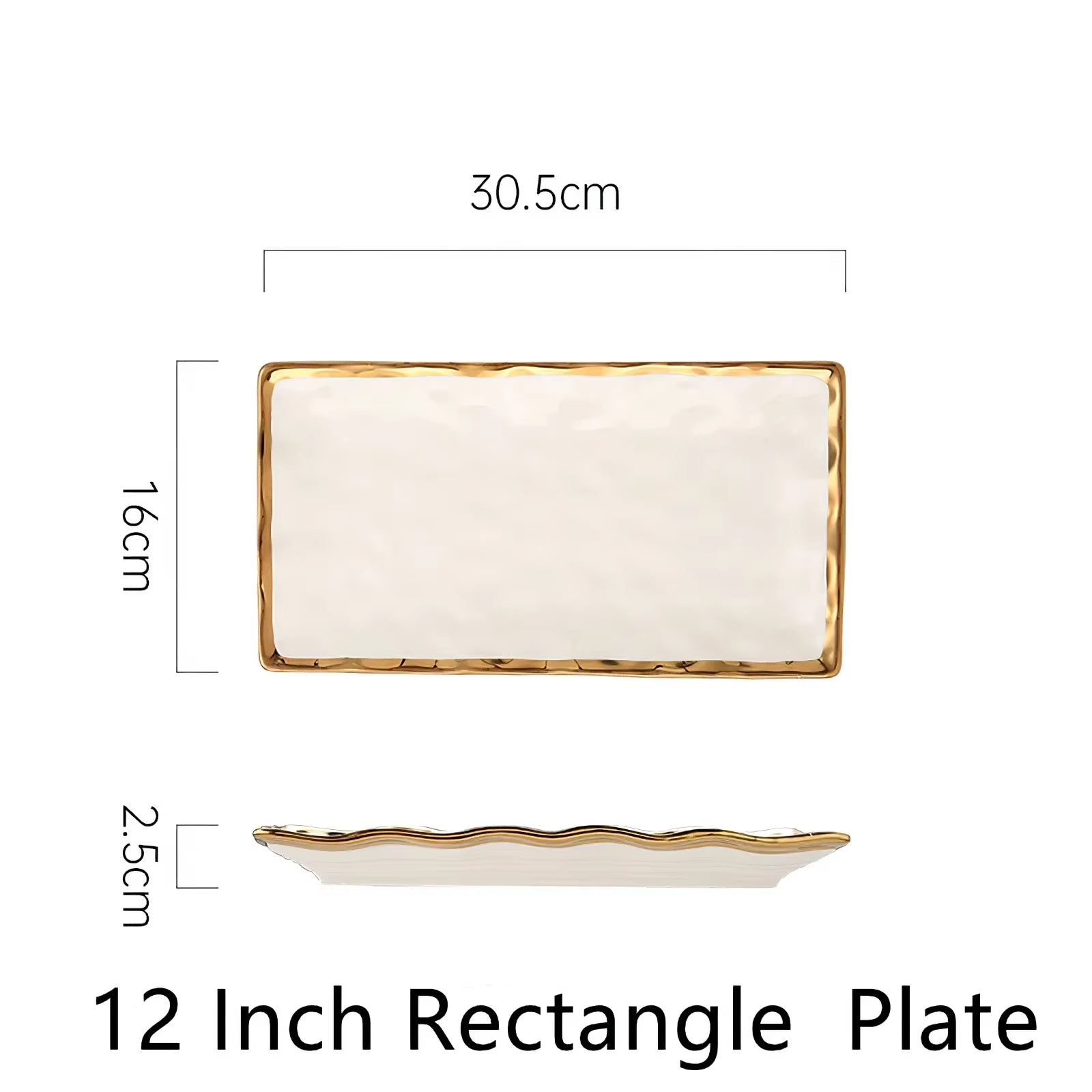 1Pcs White Ceramic Plate 