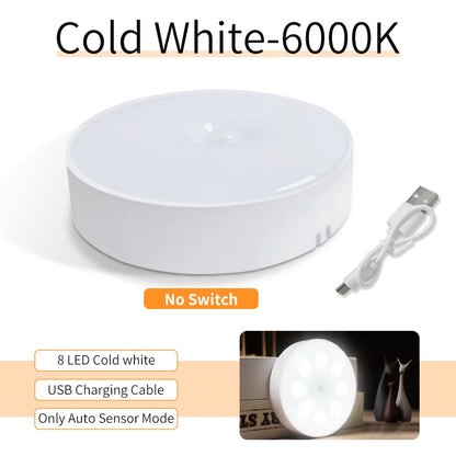 4Pcs USB Rechargeable Motion Sensor LED Night 