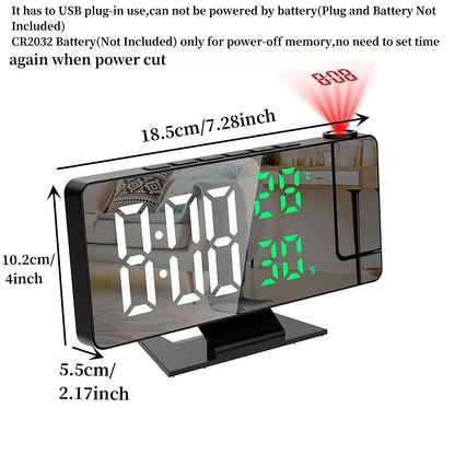 Digital Alarm Clock Temperature Humidity Night Mode 