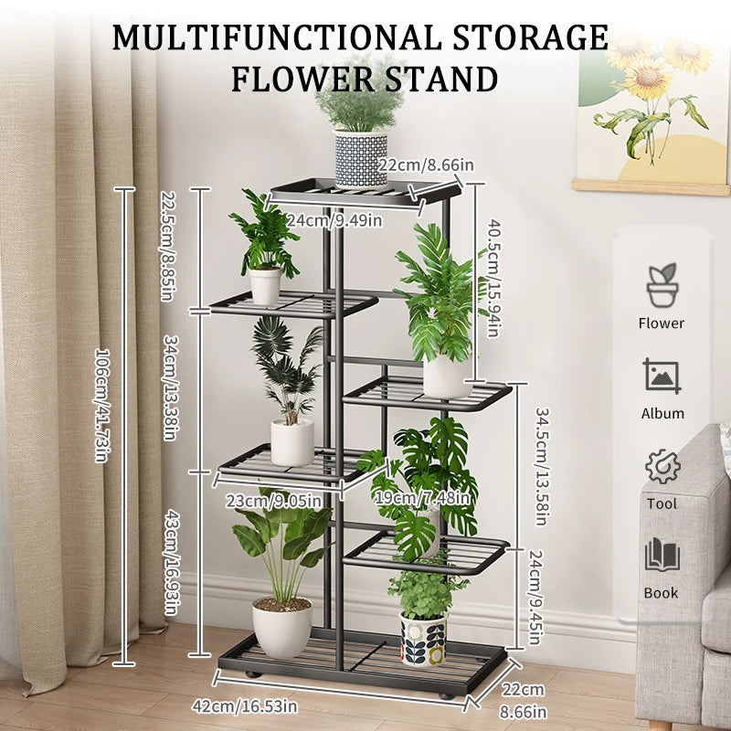 Plant Stand Stand for Flowers Flower Stand Flowerpot Organizer Iron 4/5/6Layers Plant Holder Storage Shelf Pot Rack Organizer