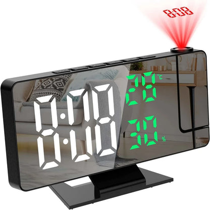 Digital Alarm Clock Temperature Humidity Night Mode 