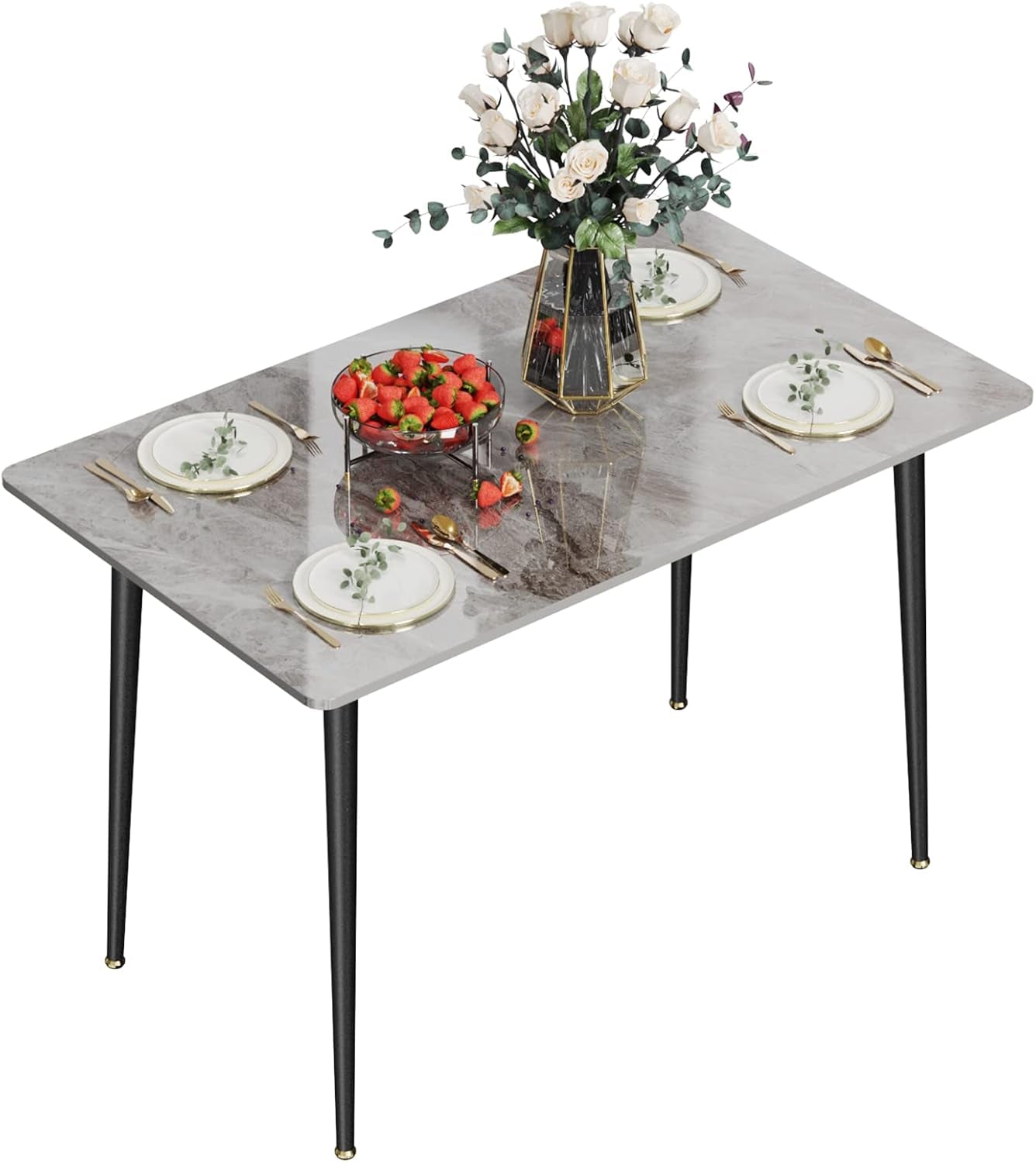 Gray Marble Dining Table 120x70 cm