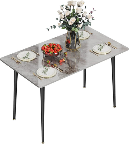 Gray Marble Dining Table 120x70 cm