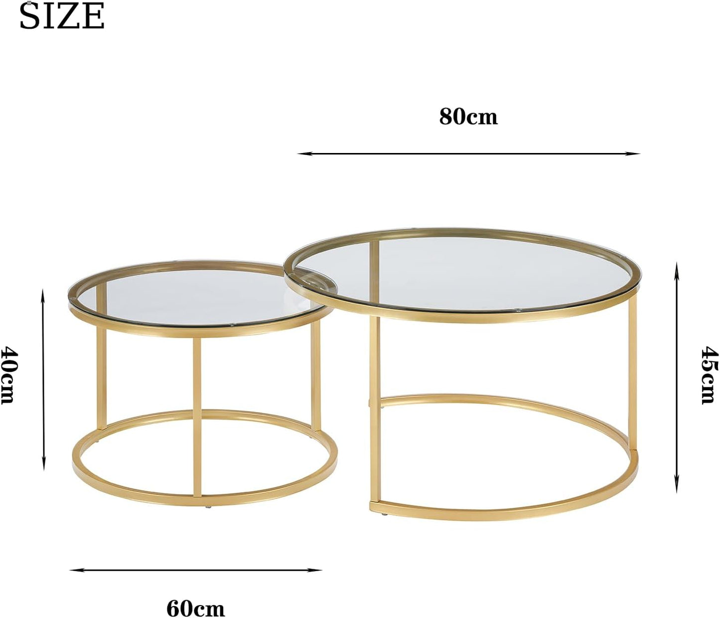 Living Room Table | Ø 80 + 60 Large Round Table