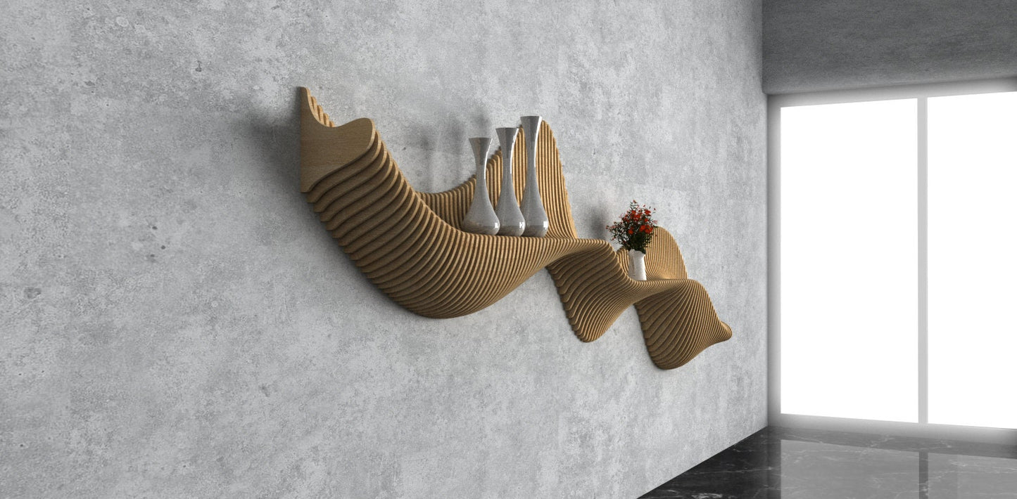 Parametric Wavy Wooden Wall Decor 