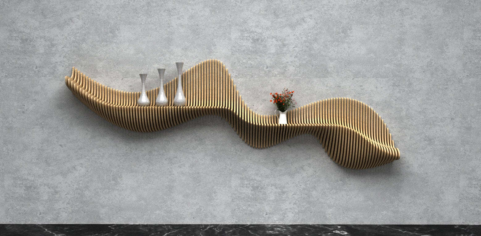 Parametric Wavy Wooden Wall Decor 