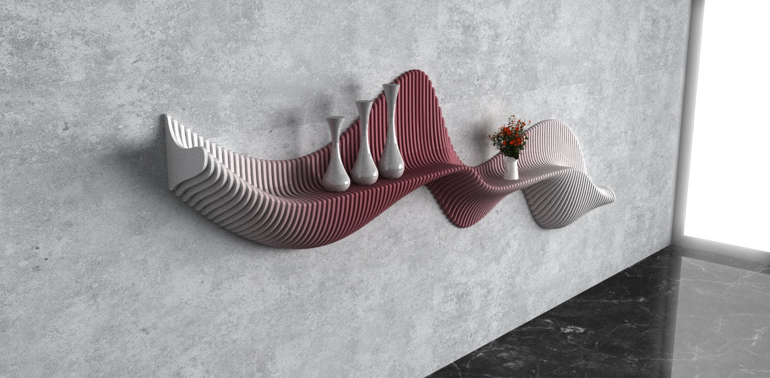 Parametric Wavy Wooden Wall Decor 