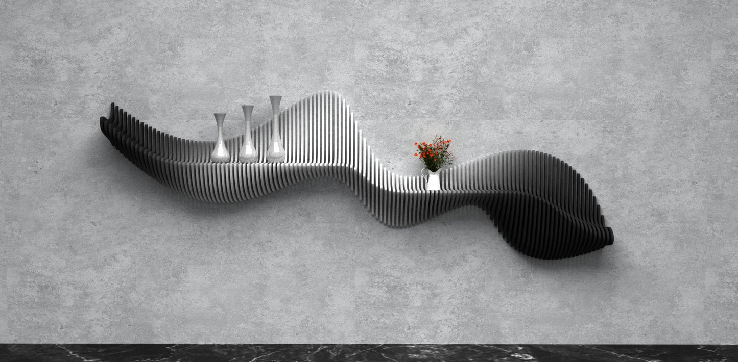 Parametric Wavy Wooden Wall Decor 