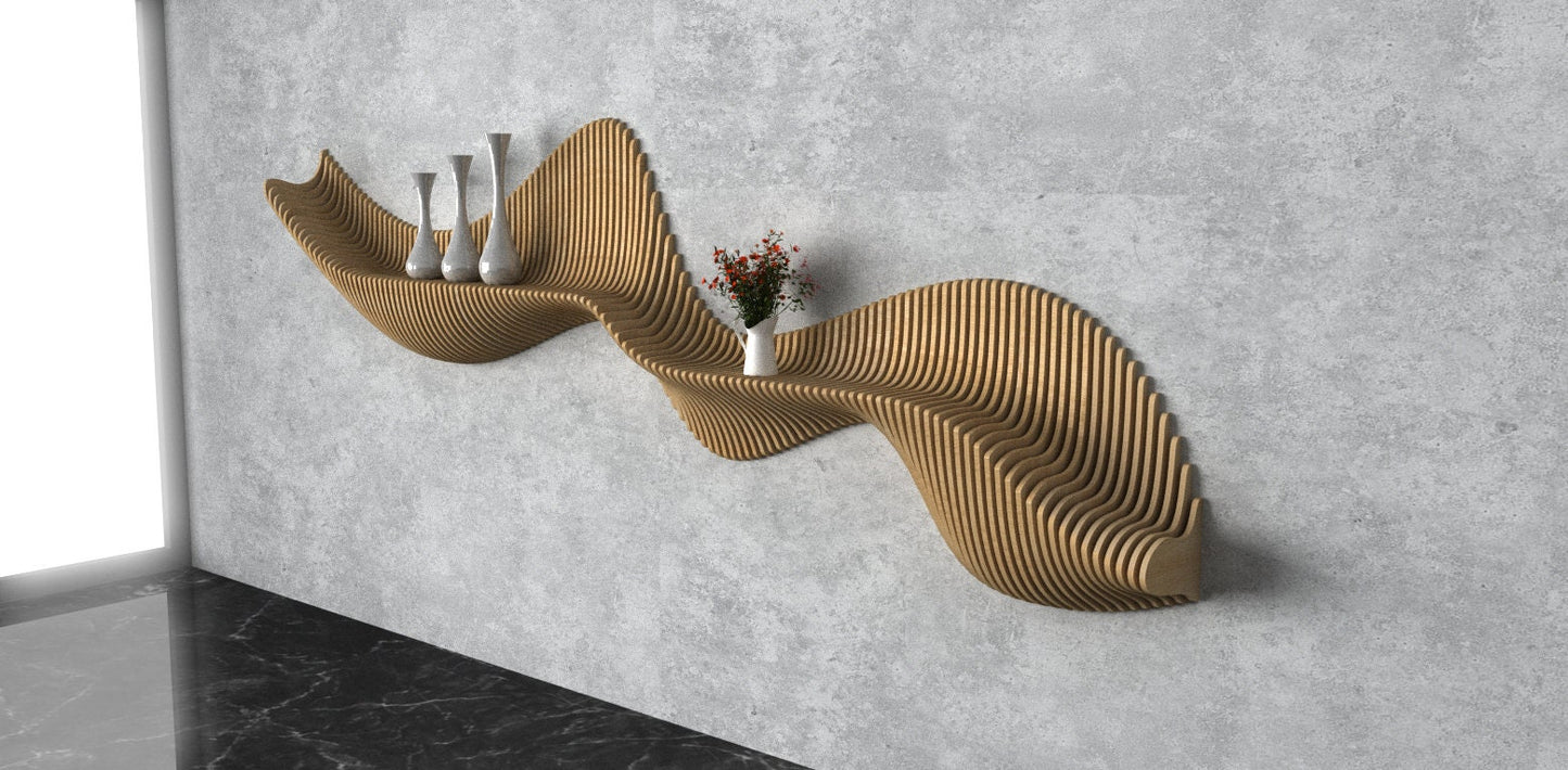 Parametric Wavy Wooden Wall Decor 