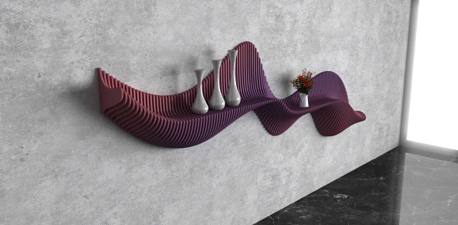 Parametric Wavy Wooden Wall Decor 