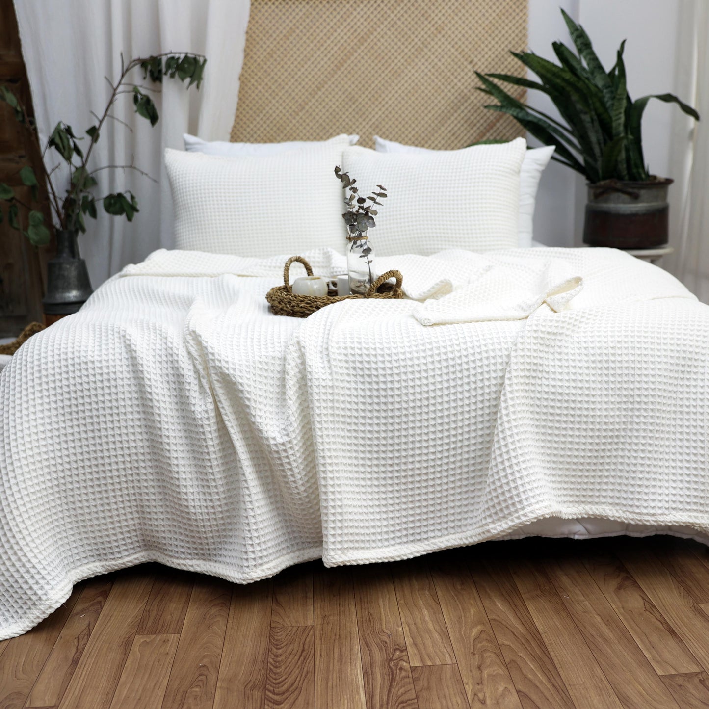 Royal Green Waffle Bed Cover