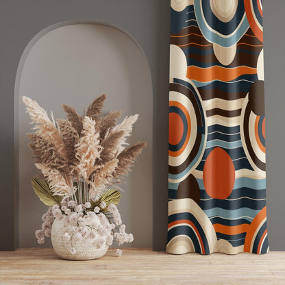 Geometric Retro Design Curtain 